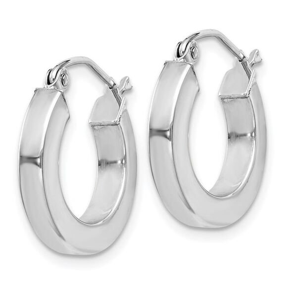 3.25mm, Sterling Silver, Hollow Square Hoops - 17mm (5/8 Inch) - Picture 2 of 5